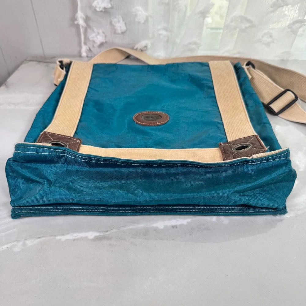 Vintage JUMP Teal Messenger Bag Adjustable Strap‎ 2 Clasp Flap Closure